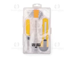 KIT FERRAMENTAS 4 PEÇAS ESTOJO PLÁSTICO
