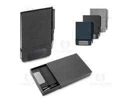 Mini caderno A6 em RPET com caneta