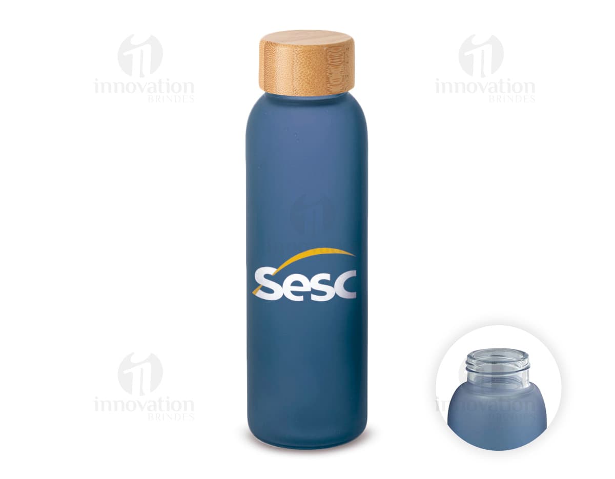 Frosted glass squeeze 520 mL for toiletry and hygiene care, clean and transparent, with a plastic cap and elegant design.