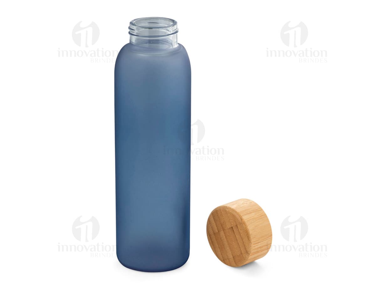 Frosted glass squeeze 520 mL for toiletry and hygiene care, clean and transparent, with a plastic cap and elegant design.