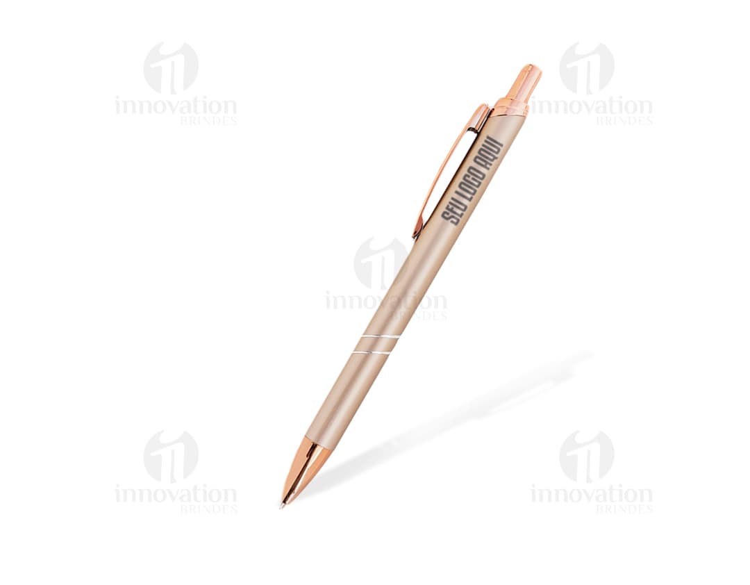 Caneta Metal preta e prateada, ideal para escrita e desenho. Feita de metal e possui uma ponta afiada. Perfeita para uso no