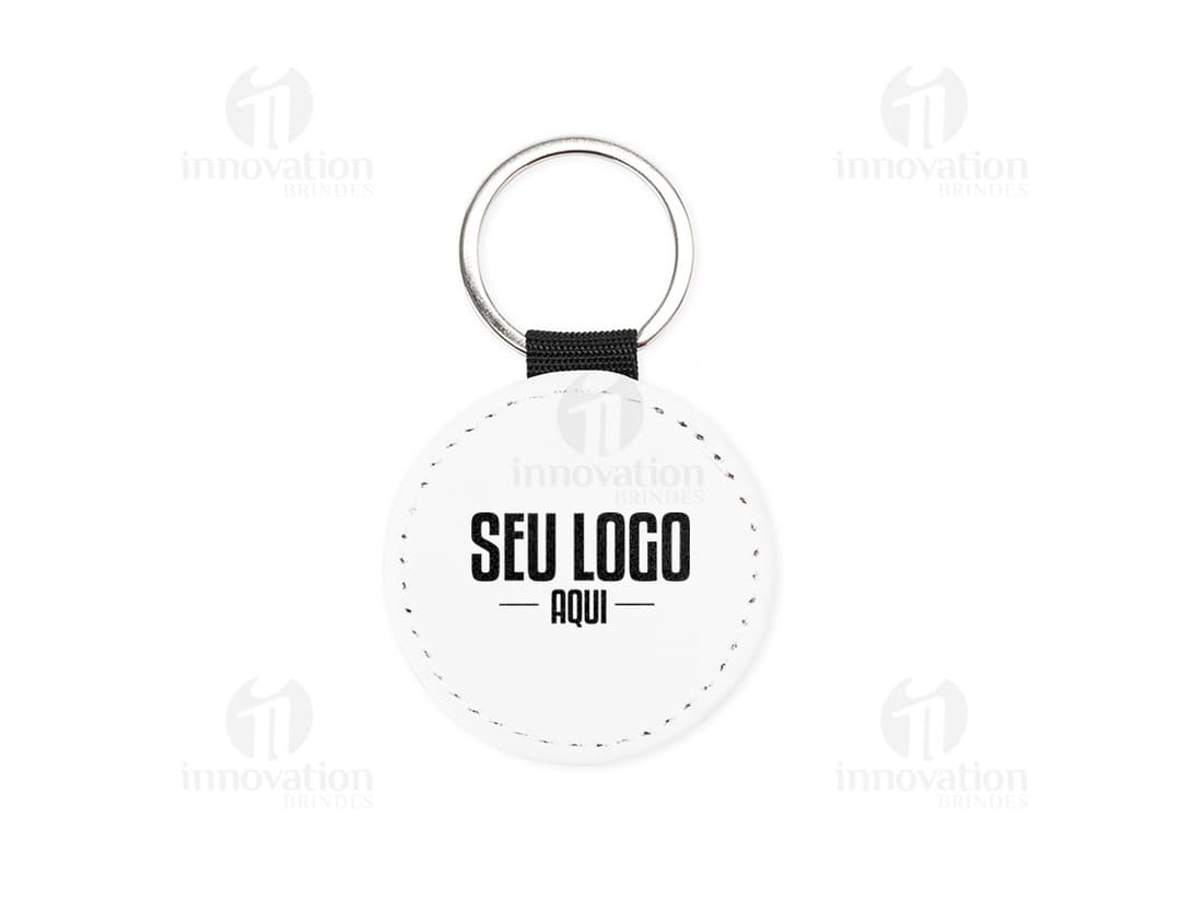 ROUND SYNTHETIC LEATHER KEYCHAIN