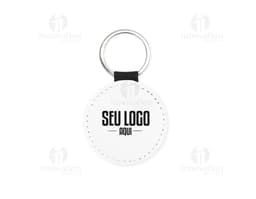 ROUND SYNTHETIC LEATHER KEYCHAIN