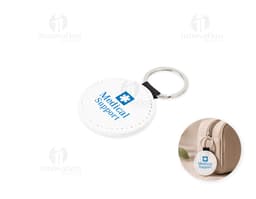 ROUND SYNTHETIC LEATHER KEYCHAIN