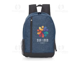 Black leather backpack, perfect for business trips or casual outings. With a modern design and ample space to store your