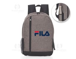 Black leather backpack, perfect for business trips or casual outings. With a modern design and ample space to store your