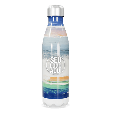 Garrafa Inox Estampa Praia Azul personalizado