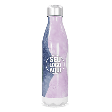 Garrafa Inox Estampa Roxa E Azul personalizado