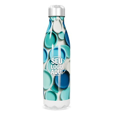 Garrafa Inox Estampada Azul personalizado