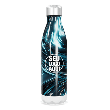 Garrafa Inox Azul Com Efeito Metálico personalizado