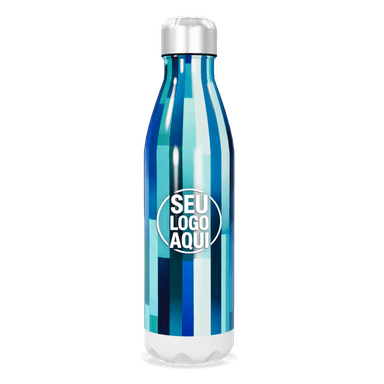 Garrafa Inox Azul Listrada 750ml personalizado