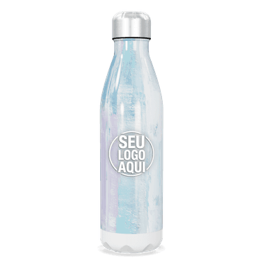 Garrafa Inox Branco Com Tons Pastel personalizado
