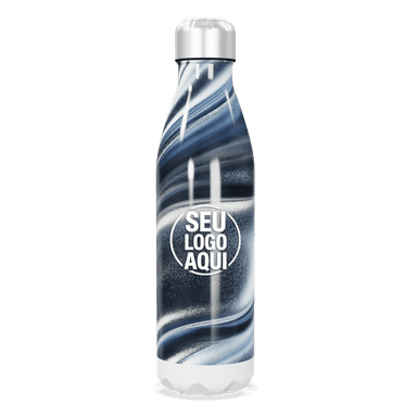 Garrafa Inox Listrada Azul E Branca personalizado