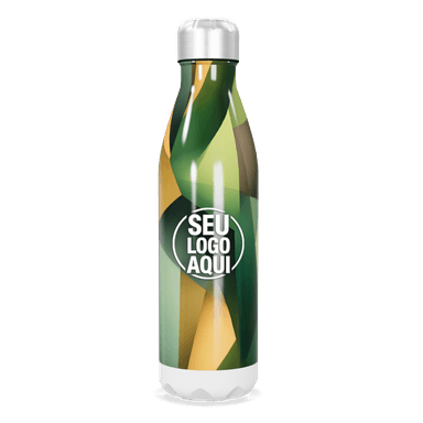 Garrafa Inox Estampa Geométrica Verde personalizado