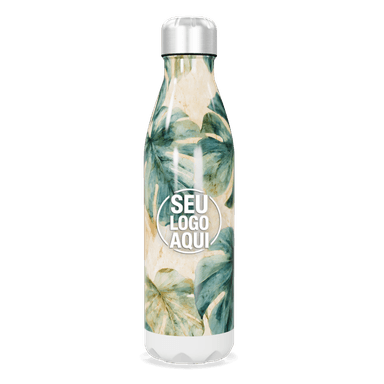 Garrafa Inox Folhas Verde Tropical personalizado