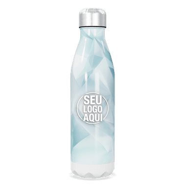 Garrafa Inox Azul Geométrica 750ml personalizado
