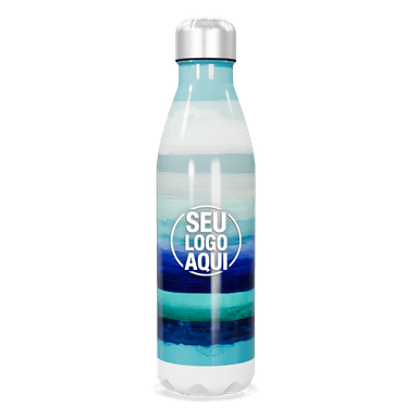 Garrafa Inox Listrada Azul E Branca personalizado