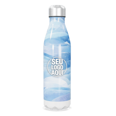 Garrafa Inox Azul Estampa Ondas personalizado