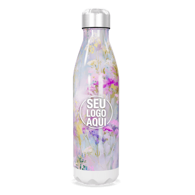 Garrafa Inox Flores Coloridas personalizado