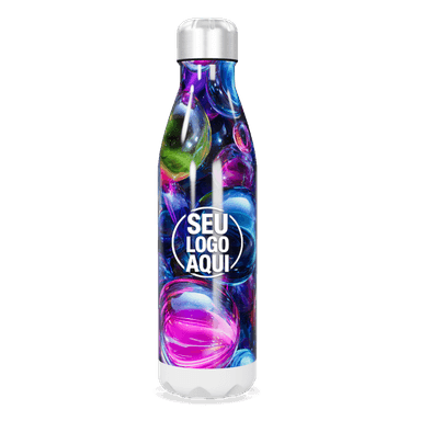 Garrafa Inox Colorida Com Bolhas personalizado