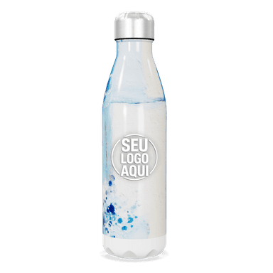 Garrafa Inox Pintura Azul Branca personalizado