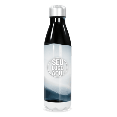Garrafa Inox Preto E Branco Degrade personalizado