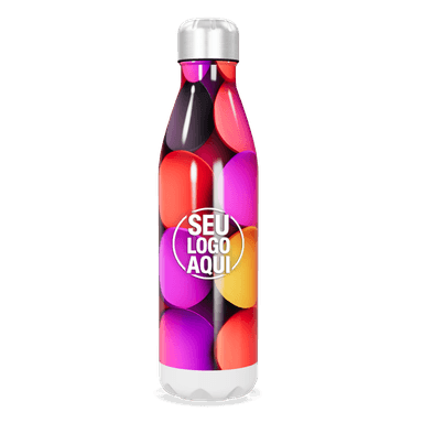 Garrafa Inox Colorida Com Estampa Vibrante personalizado