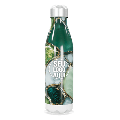 Garrafa Inox Verde Marmorizada 750ml personalizado