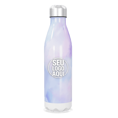 Garrafa Inox Pastel Tons De Rosa E Azul personalizado