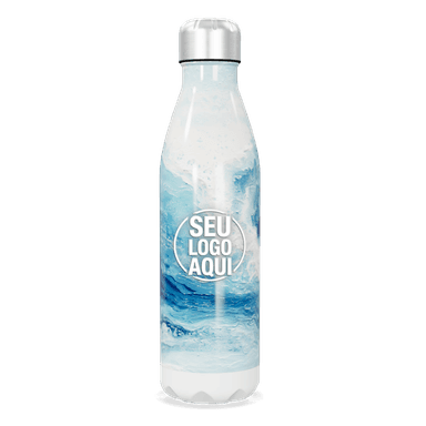 Garrafa Inox Estampa Oceano Azul personalizado