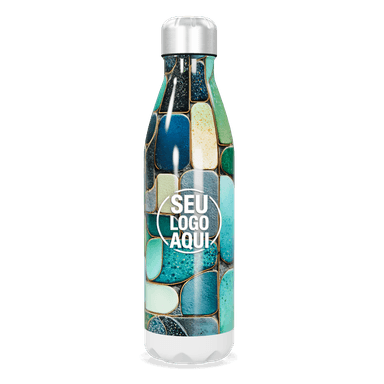 Garrafa Inox Estampa Azul Verde personalizado
