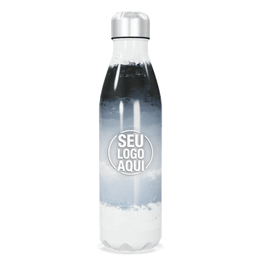 Garrafa Inox Branco Degradê personalizado