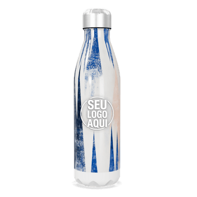 Garrafa Inox Estampa Azul E Branca personalizado