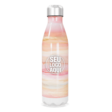Garrafa Inox Rosa Marmorizada 750ml personalizado