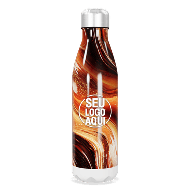 Garrafa Inox Estampa Abstrata Laranja personalizado