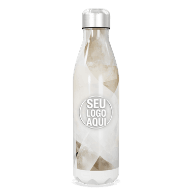 Garrafa Inox Branco Mármore 750ml personalizado