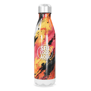 Garrafa Inox Colorida Splash Art personalizado