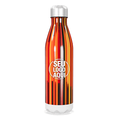 Garrafa Inox Listrada Vermelha E Laranja personalizado