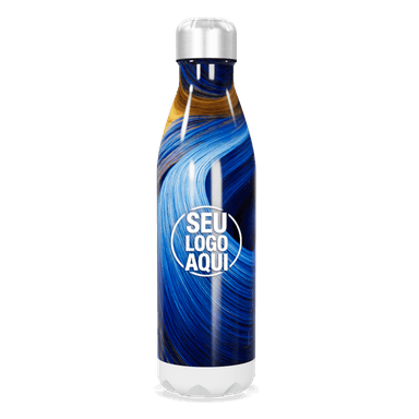 Garrafa Inox Estampa Azul Ondas personalizado