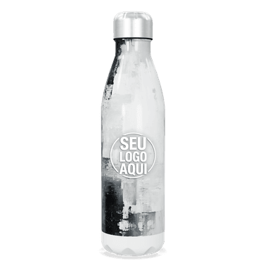 Garrafa Inox Estampa Abstrata Preto E Branco personalizado