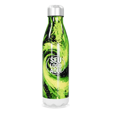Garrafa Inox Verde Estampa Espiral personalizado