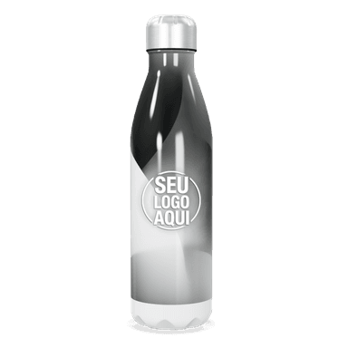 Garrafa Inox Preto Branca 750ml personalizado