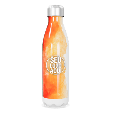 Garrafa Inox Laranja Estampa Abstrata 750ml personalizado