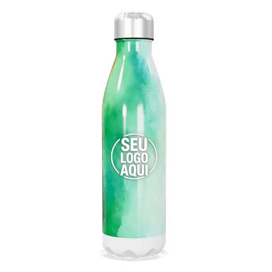 Garrafa Inox Verde Marmorizado personalizado