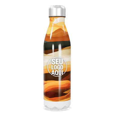 Garrafa Inox Estampa Ondas Laranja personalizado