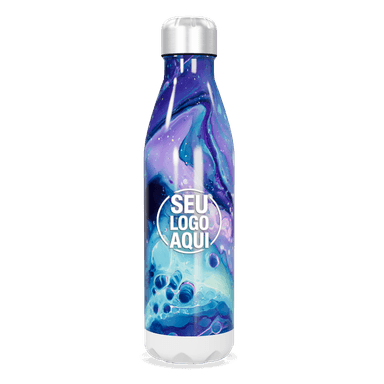 Garrafa Inox Estampa Galáxia Azul personalizado