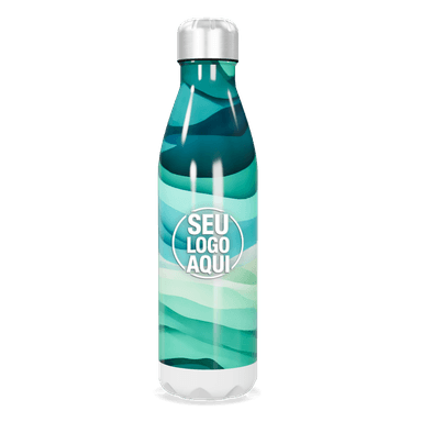 Garrafa Inox Estampa Ondas Azul personalizado