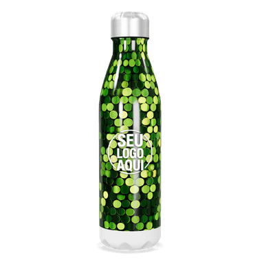 Garrafa Inox Verde Estampa Hexagonal personalizado