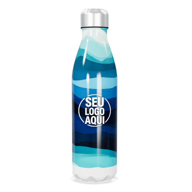 Garrafa Inox Estampada Azul Gradiente personalizado