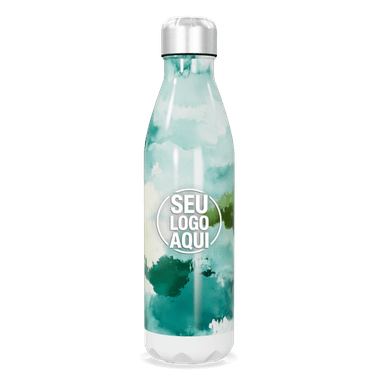 Garrafa Inox Estampa Aquarela Verde personalizado